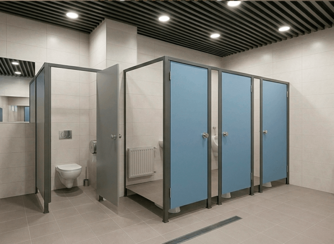 Сантехнические перегородки HPL Голубой