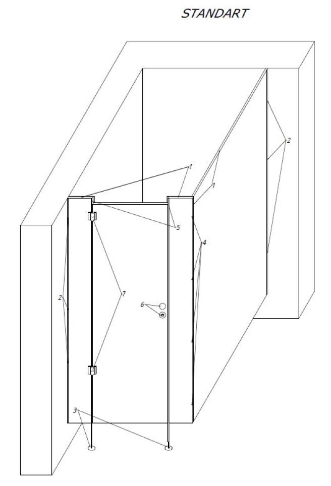 Сантехнические перегородки Стандарт Серый