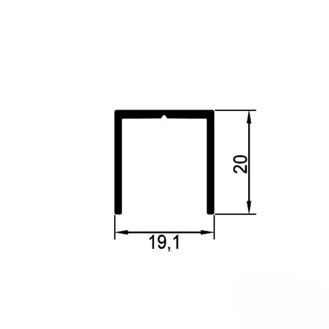 П-профиль 19,1 х 20 для сантехнических перегородок