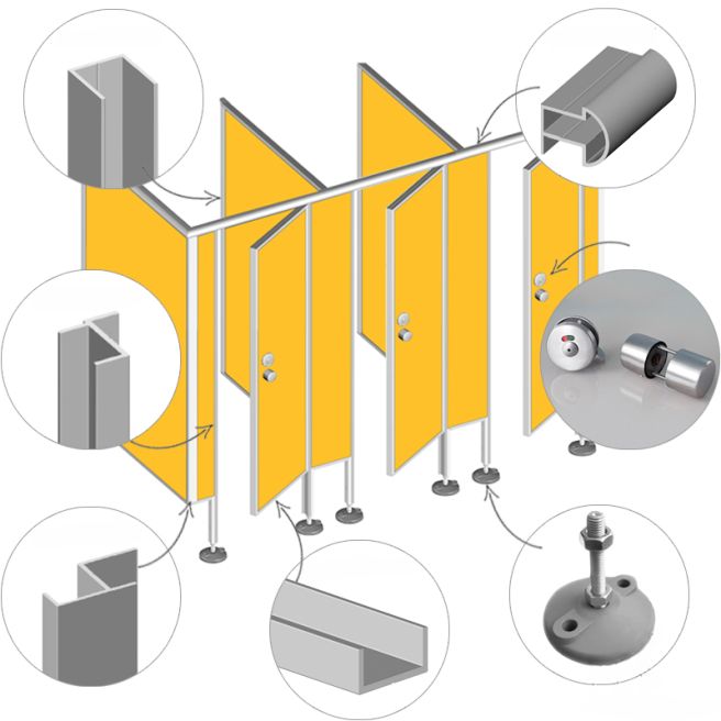 Профиль и фурнитура сантехнических перегородок